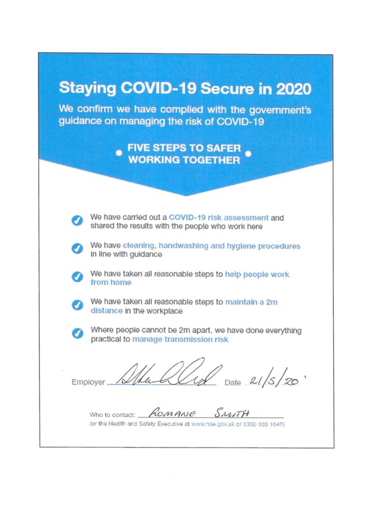 Covid Secure 2020